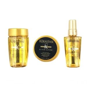 ❄️ KERASTASE: 3pc Elixir Ultime Travel Set w/Pouch